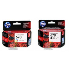 HP 678 หมึกอิงค์เจ็ท CZ107AA สีดำ , CZ108AA รวม 3 สี Inkjet แท้ รับประกันศูนย์